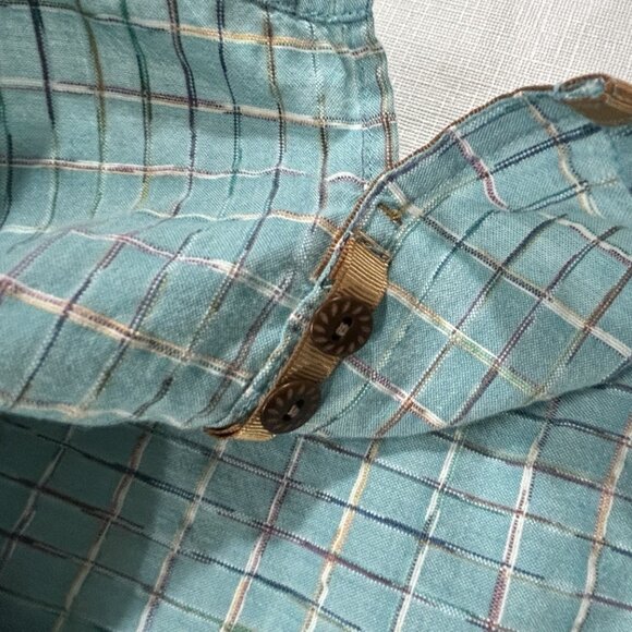 Territory Ahead Sz L Teal Green Geometric Print Short Sleeve Button Front Shirt - Picture 6 of 10